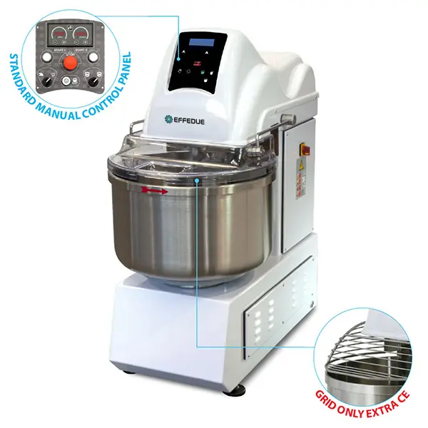 Pétrin à spirale automatique à cuve fixe ou basculant pour déverser